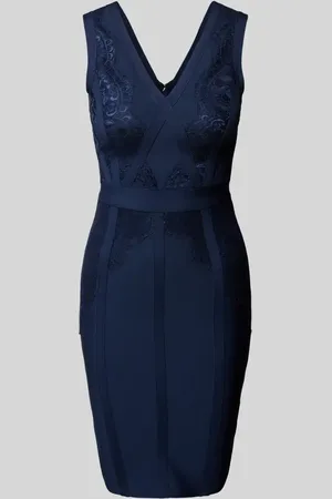 Lipsy London Knielanges Cocktailkleid mit V-Ausschnitt in , Größe 40