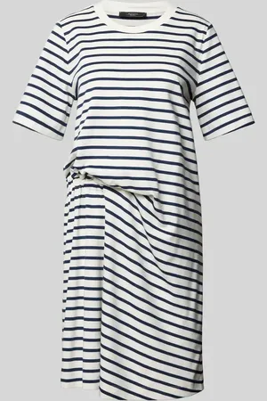 Max Mara Knielanges T-Shirt-Kleid mit seitlicher Raffung Modell 
