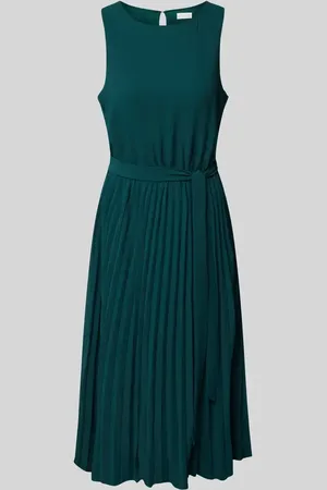 Apricot Midikleid mit Bindegürtel in , Größe L