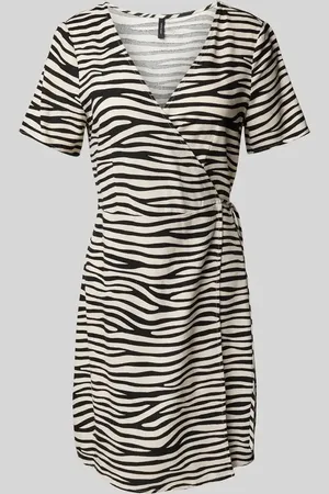 VERO MODA Tailliertes Wickelkleid aus Viskose-leinen-Mix Modell 