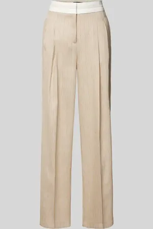 Cambio Wide Leg Leinenhose mit Bundfalten Modell 