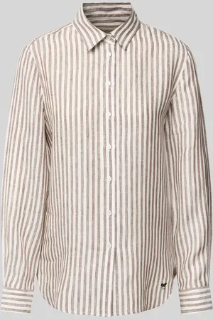 Max Mara Regular Fit Leinenhemdbluse mit Motiv-Stitching Modell 