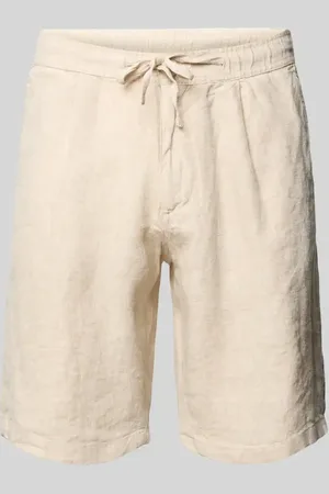 Knowledge Cotton Apparal Loose Fit Leinenshorts mit Tunnelzug in , Größe L