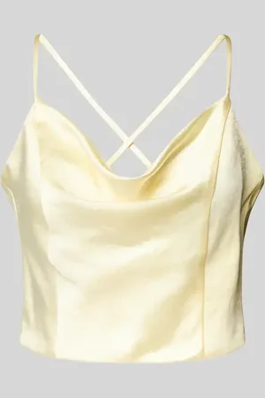 Jake*s Crop Top mit Wasserfallausschnitt und Schnürung in , Größe 38