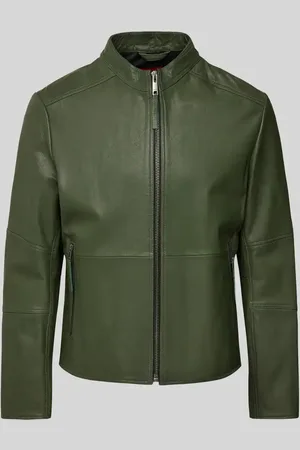 HUGO BOSS Lederjacke mit Stehkragen Modell 