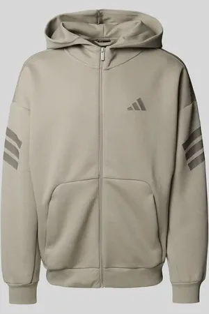 adidas Oversized Sweatjacke mit Label-Print in , Größe L