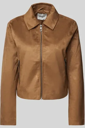 ONLY Regular Fit Jacke in Lederoptik mit Fly-Away-Kragen Modell 