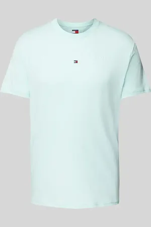 Tommy Hilfiger Regular Fit T-Shirt aus reiner Baumwolle mit Label Stitching in , Größe L