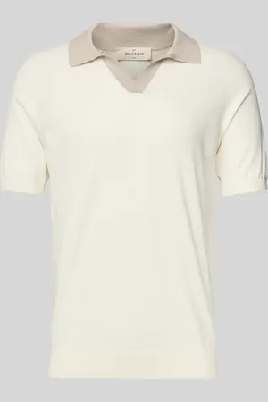 Gran Sasso Regular Fit Poloshirt mit V-Ausschnitt in , Größe 48