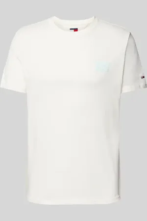Tommy Hilfiger Regular Fit T-Shirt aus reiner Baumwolle mit Label-Schriftzug in , Größe L