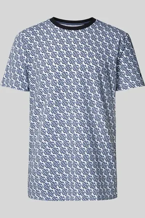 Christian Berg T-Shirt mit geripptem Rundhalsausschnitt in , Größe 3XL