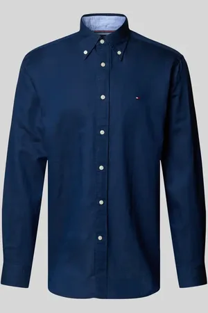 Tommy Hilfiger Regular Fit Freizeithemd aus Baumwoll-Leinen-Mix in , Größe L
