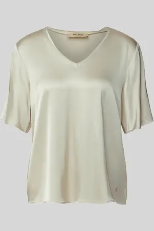 Mos Mosh Regular Fit Blusenshirt mit V-Ausschnitt Modell 