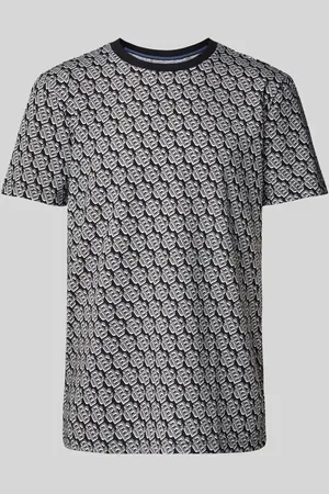 Christian Berg T-Shirt mit geripptem Rundhalsausschnitt in , Größe 3XL