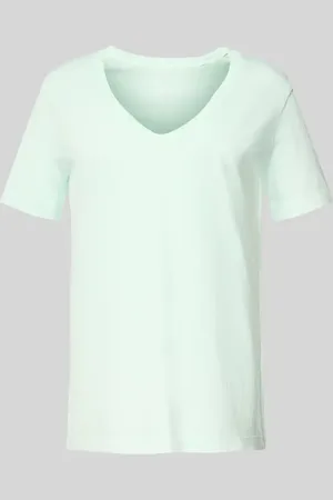 GANT T-Shirt mit geripptem V-Ausschnitt in , Größe L