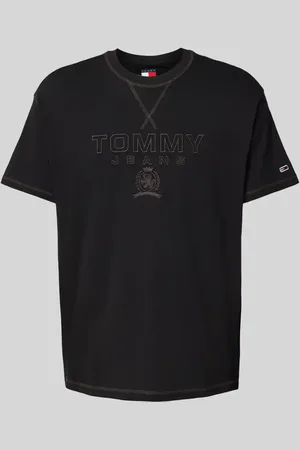 Tommy Hilfiger Regular Fit T-Shirt aus reiner Baumwolle mit Label Stitching in , Größe L