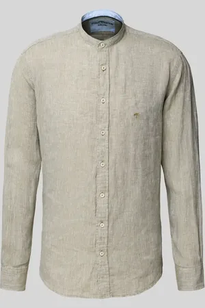 Fynch-Hatton Regular Fit Leinenhemd mit Stehkragen in , Größe 3XL