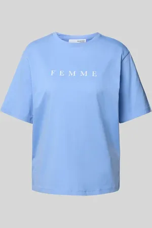 SELECTED Oversized T-Shirt mit Label-Print Modell 