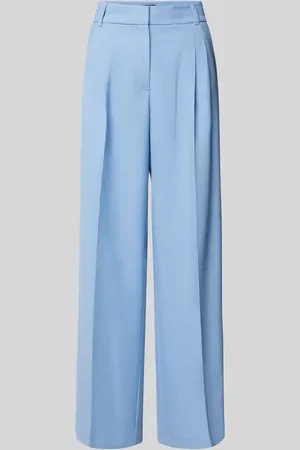 QS by s.Oliver Regular Fit Bundfaltenhose mit weitem Bein aus Twill in , Größe 34/32