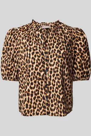 Christian Berg Regular Fit Bluse im Animal-Look mit V-Ausschnitt in , Größe 34