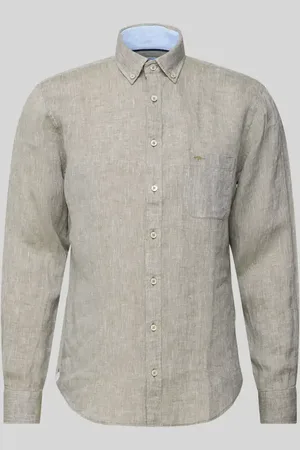 Fynch-Hatton Regular Fit Leinenhemd mit Button-Down-Kragen in , Größe 3XL