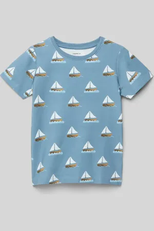 NAME IT T-Shirt mit geripptem Rundhalsausschnitt Modell 
