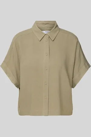 SELECTED Relaxed Fit Bluse aus Viskose-Leinen-Mix Modell 