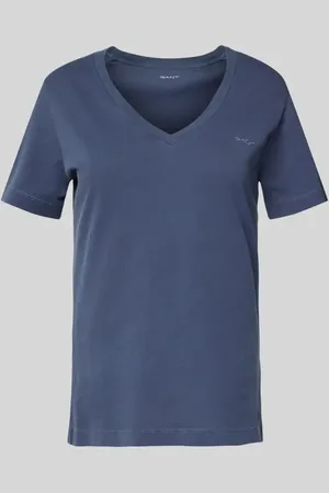 GANT T-Shirt mit geripptem V-Ausschnitt in , Größe L