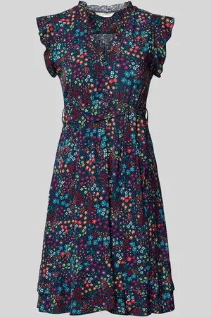 Apricot Knielanges Kleid aus Viskose mit Bindegürtel in , Größe L
