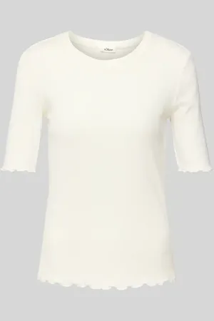 QS by s.Oliver Regular Fit Shirt mit Ziersaum in , Größe 36