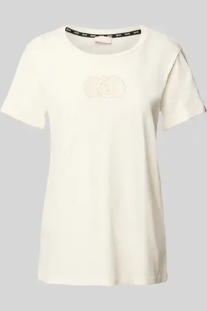 Liu Jo T-Shirt mit geripptem Rundhalsausschnitt in , Größe L