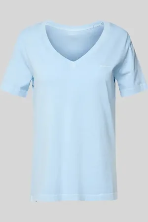 GANT T-Shirt mit geripptem V-Ausschnitt in , Größe L