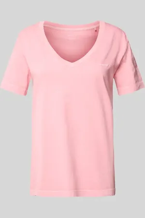 GANT T-Shirt mit geripptem V-Ausschnitt in , Größe L
