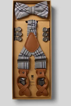 Prince BOWTIE Fliege, Hosenträger und Einstecktuch im Set in , Größe 1
