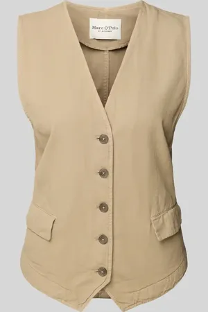 Marc O’ Polo Regular Fit Leinenweste aus Baumwoll-Leinen-Mix in , Größe 34