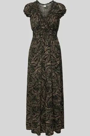 Apricot Maxikleid aus Viskose im Allover-Look in , Größe L