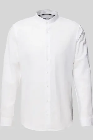 Jake*s Slim Fit Freizeithemd aus Leinen-Baumwoll-Mix in , Größe L