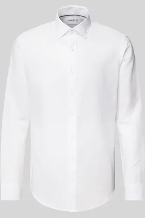 Jake*s Slim Fit Freizeithemd aus Leinen-Baumwoll-Mix in , Größe L