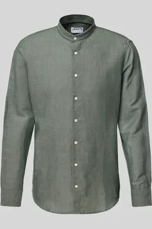 Jake*s Slim Fit Freizeithemd aus Leinen-Baumwoll-Mix in , Größe L