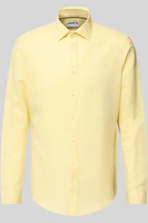 Jake*s Slim Fit Freizeithemd aus Leinen-Baumwoll-Mix in , Größe L