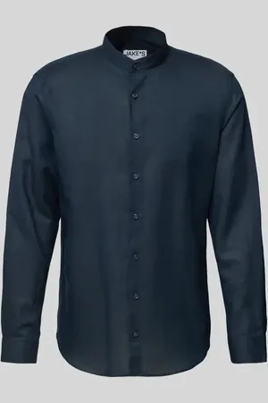 Jake*s Slim Fit Freizeithemd aus Leinen-Baumwoll-Mix in , Größe L