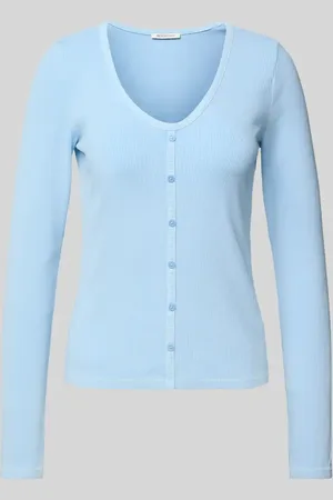 TOM TAILOR Slim Fit Langarmshirt aus Baumwoll-Mix in , Größe L