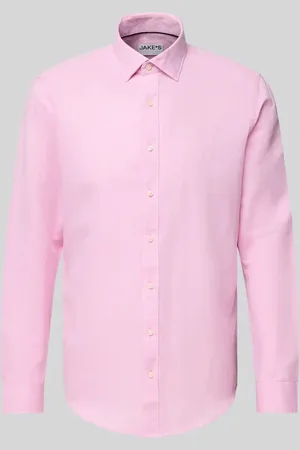 Jake*s Slim Fit Freizeithemd aus Leinen-Baumwoll-Mix in , Größe L