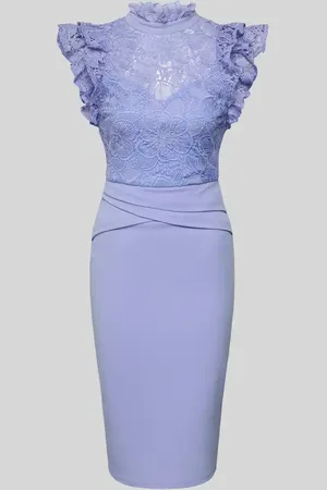 Lipsy London Cocktailkleid mit Stehkragen und Häkelspitze in , Größe 34