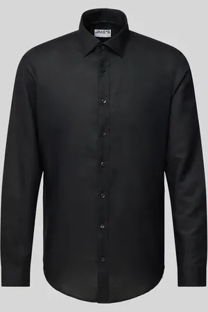 Jake*s Slim Fit Freizeithemd aus Leinen-Baumwoll-Mix in , Größe L