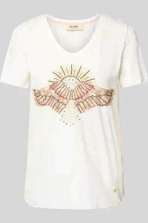 Mos Mosh T-Shirt mit geripptem V-Ausschnitt Modell 