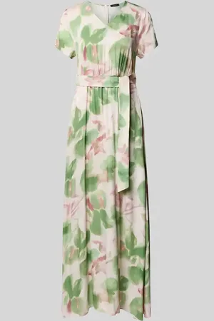 More & More Maxikleid aus Viskose mit Bindegürtel in , Größe 34