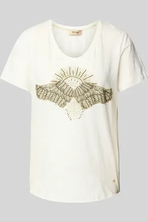 Mos Mosh T-Shirt mit geripptem V-Ausschnitt Modell 
