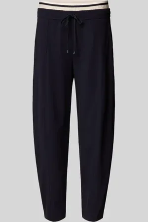 Cambio Stoffhose mit Logo-Bund und Kordelzug Modell 
