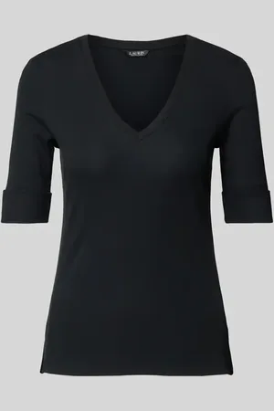 Ralph Lauren T-Shirt mit geripptem V-Ausschnitt Modell 
